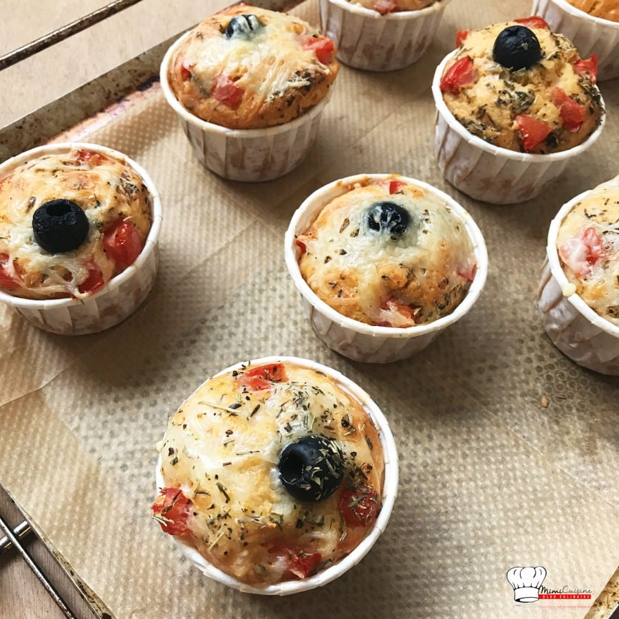 Muffins Salés garnis de Pesto Tomate et Fromage Mimi Cuisine