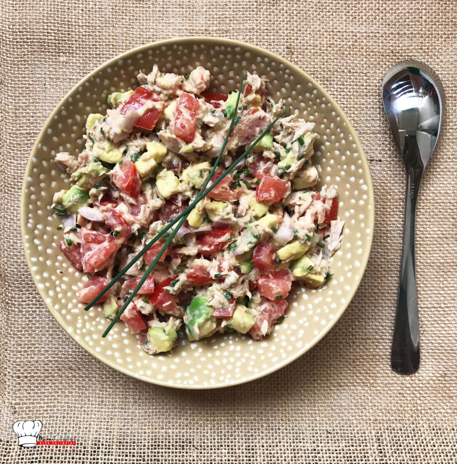Salade composée Thon Tomate Avocat échalote sauce Cocktail Mimi Cuisine