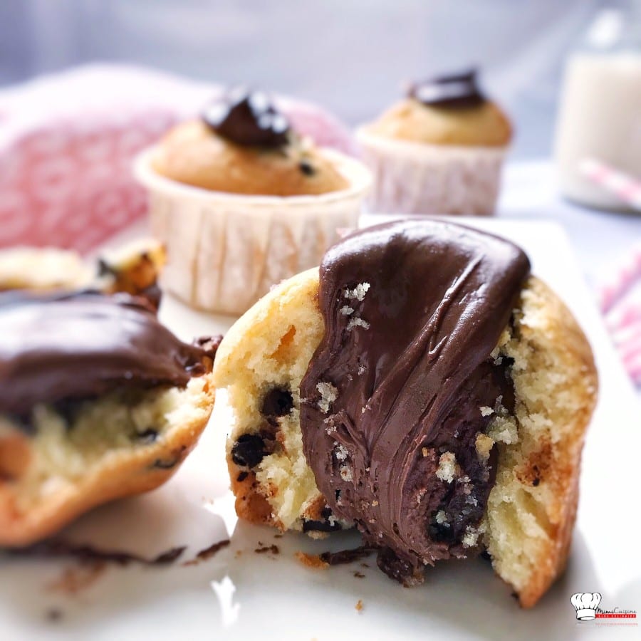 Muffins Pépites de Chocolat Coeur coulant Nutella Recette Companion