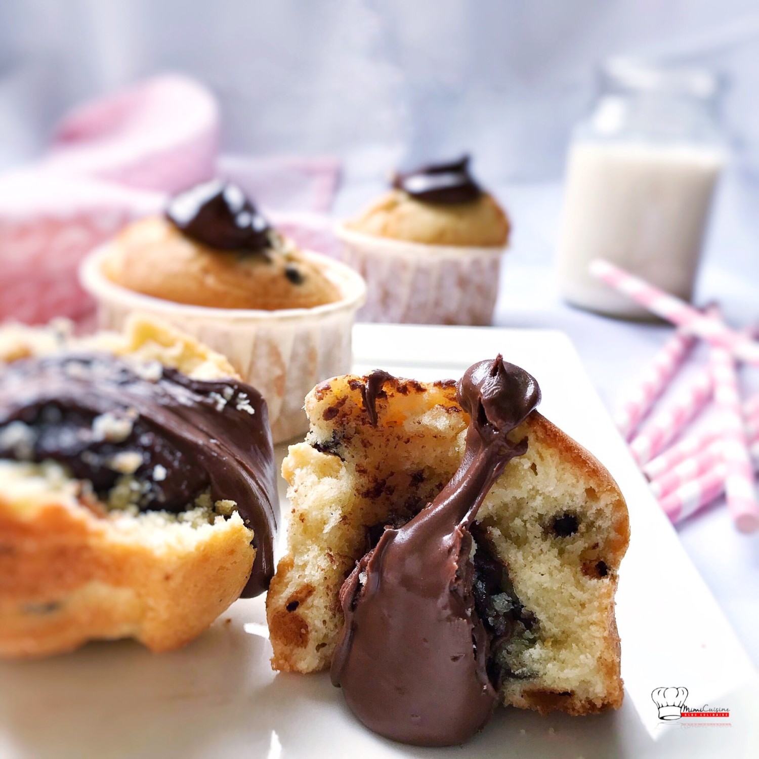 Muffins Pepites De Chocolat Coeur Coulant Nutella Recette Companion