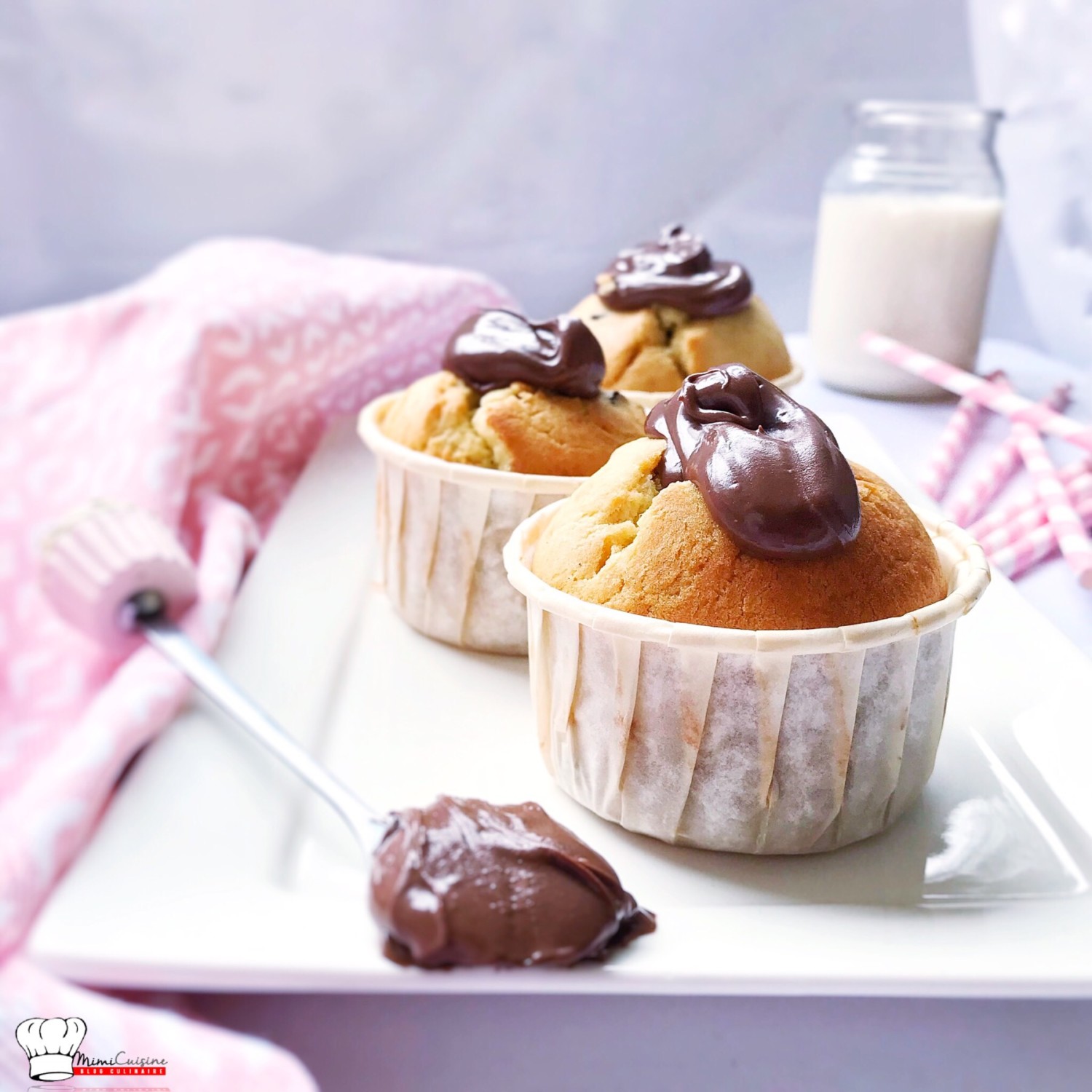 Muffins Pépites de Chocolat Coeur coulant Nutella Recette Companion Mimi Cuisine