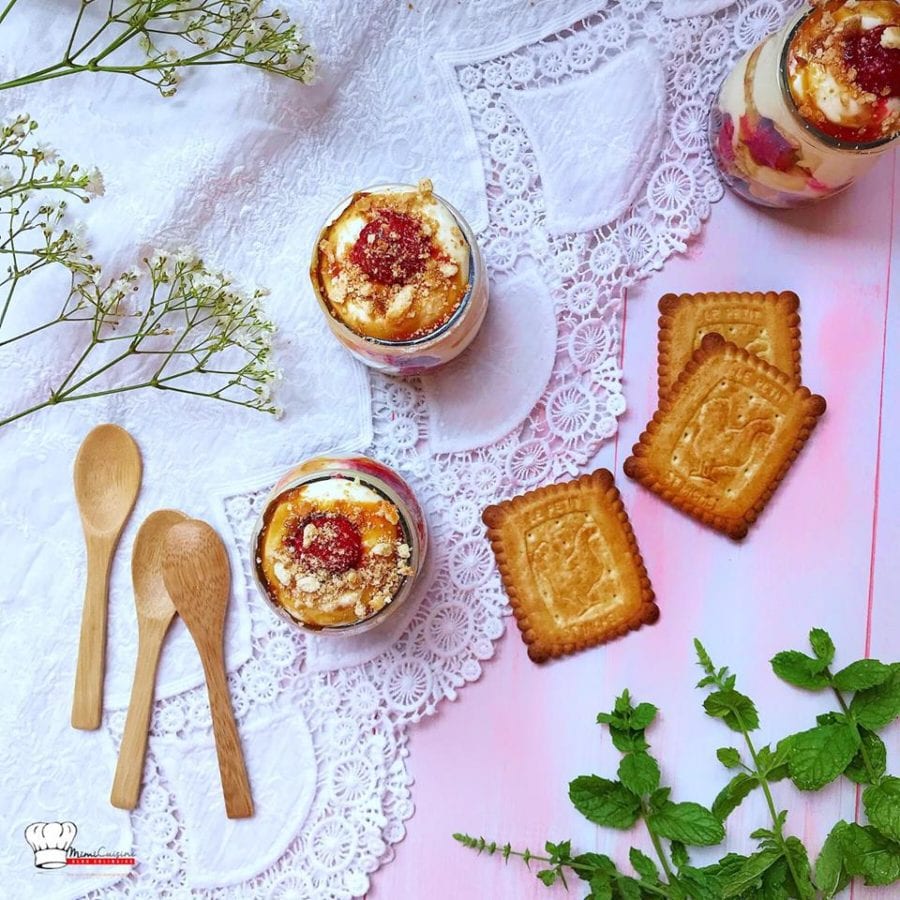 Verrines Framboises Caramel et Crème Citron Mascarpone